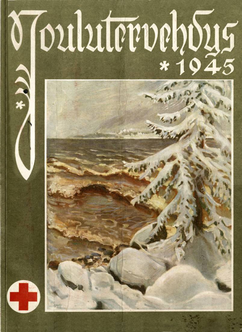 Akseli Gallén-Kallelan työ Joulutervehdyksen kannessa 1945