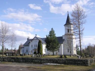 Kauvatsan kirkko, yksi Kokemäen kirkoista, joen pohjoispuolella